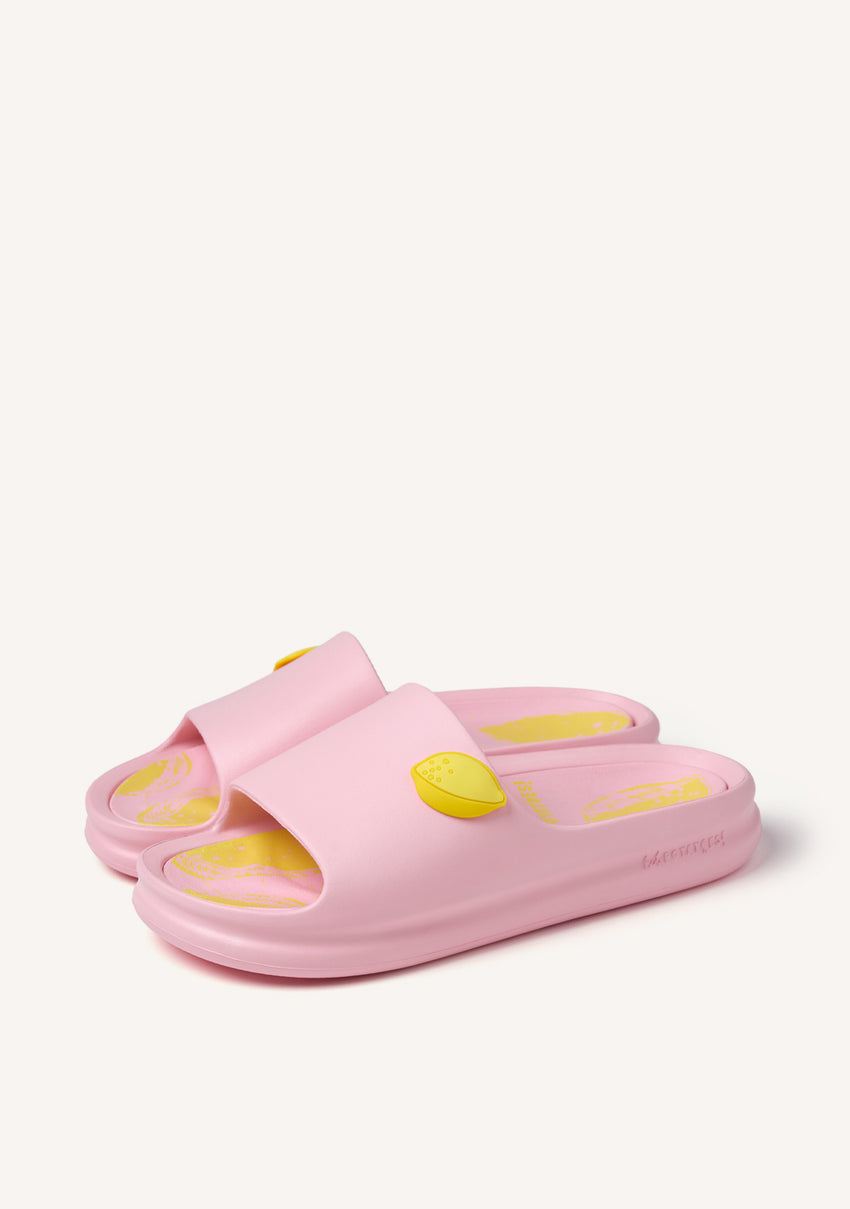 LEMON PRINT SLIDE SANDALS WACONIA