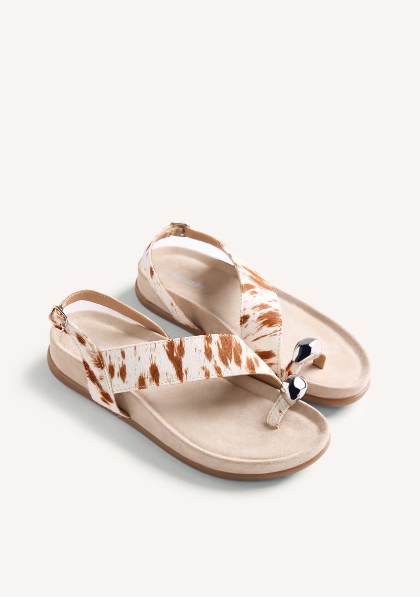 ANIMAL PRINT LEATHER JEWEL SANDALS CHACAS