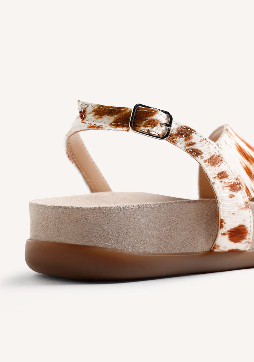 ANIMAL PRINT LEATHER JEWEL SANDALS CHACAS