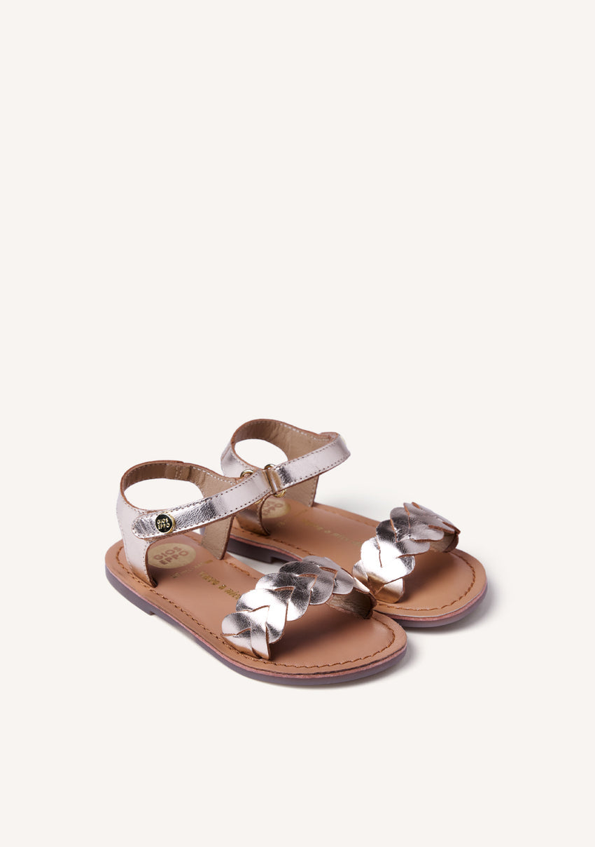 BRAIDED SHINY LEATHER SANDALS KINSHASA