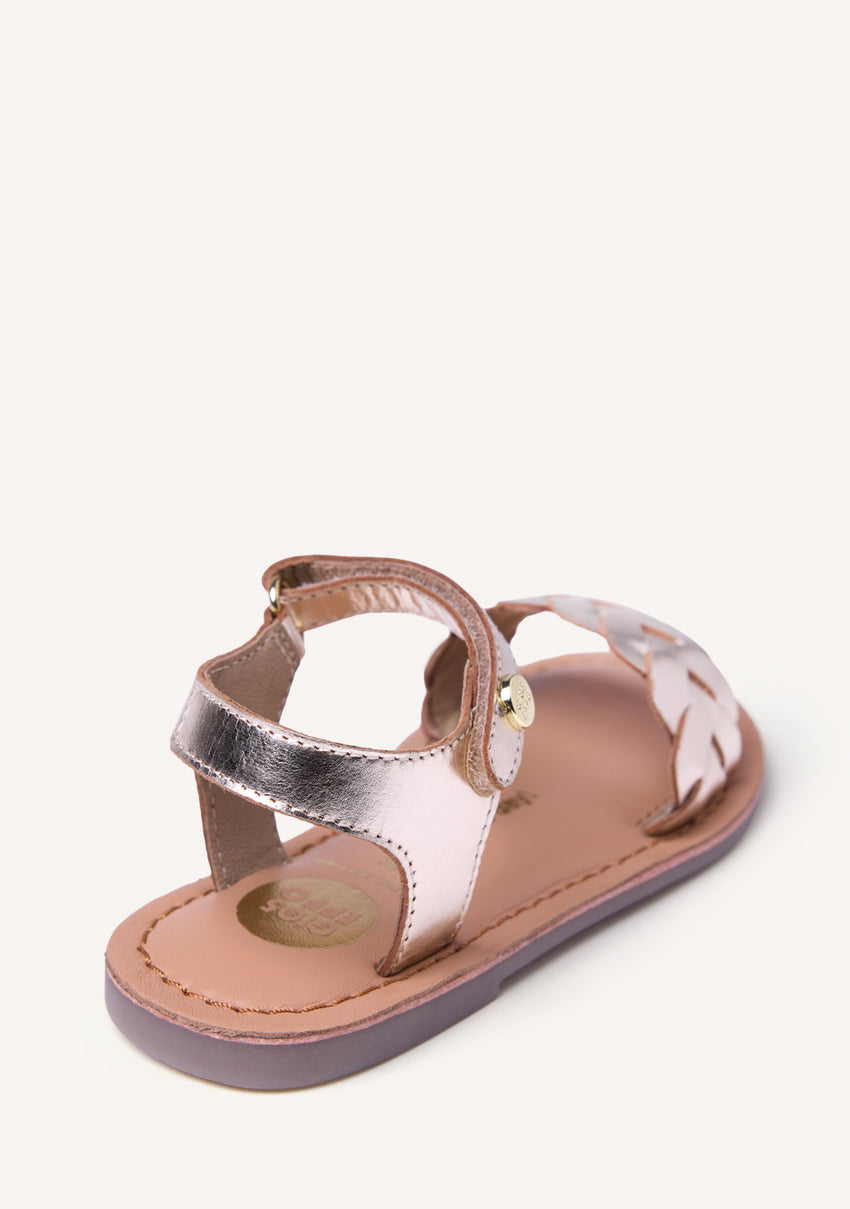 BRAIDED SHINY LEATHER SANDALS KINSHASA