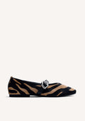 ANIMAL PRINT LEATHER BALLET FLATS