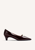 BURGUNDY PATENT EFFECT HEEL SHOES