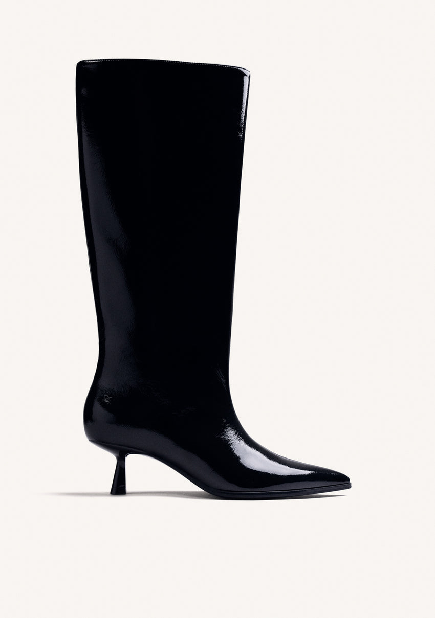 BLACK KITTEN HIGH BOOTS