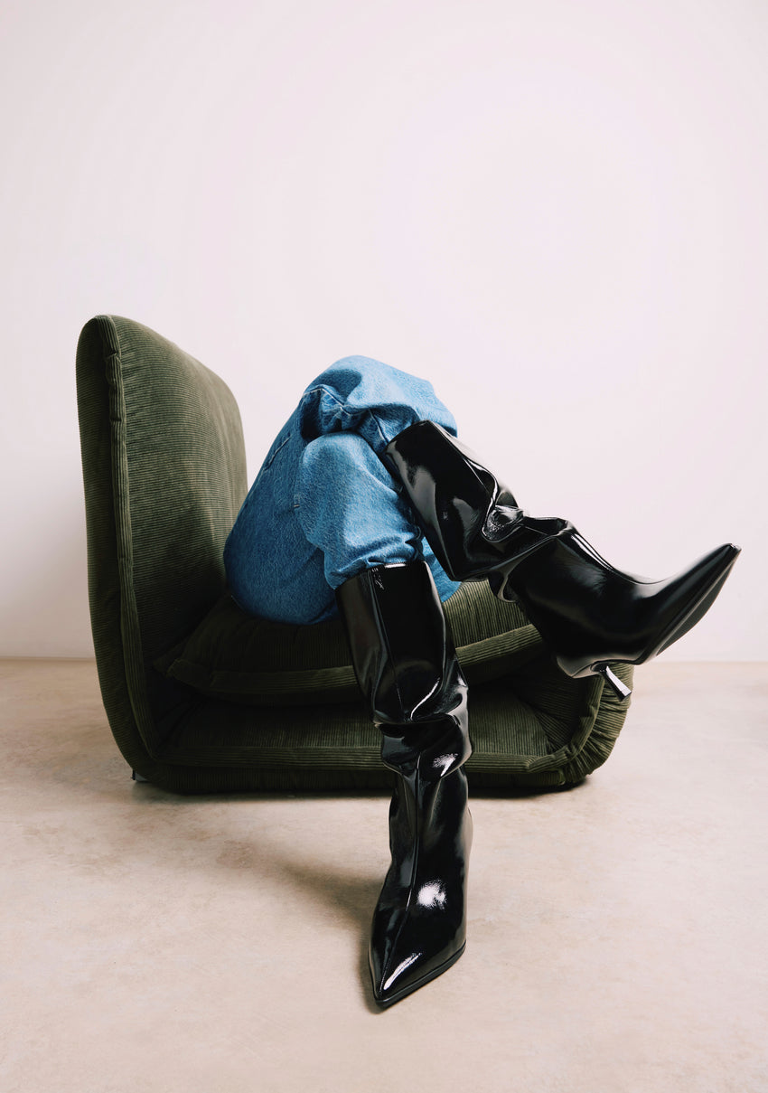 BLACK KITTEN HIGH BOOTS