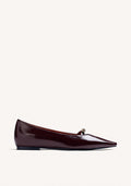 BURGUNDY PATENT LEATHER WEDGED BALLET FLATS