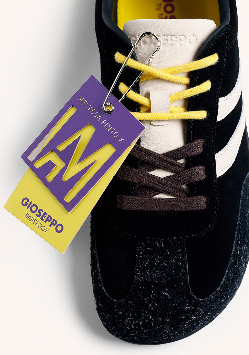 GIOSEPPO BAREFOOT – BLACK LEATHER SNEAKERS BY MELYSSA PINTO (I AM EDITION)