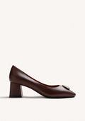 BROWN HEEL SHOES WITH JEWEL