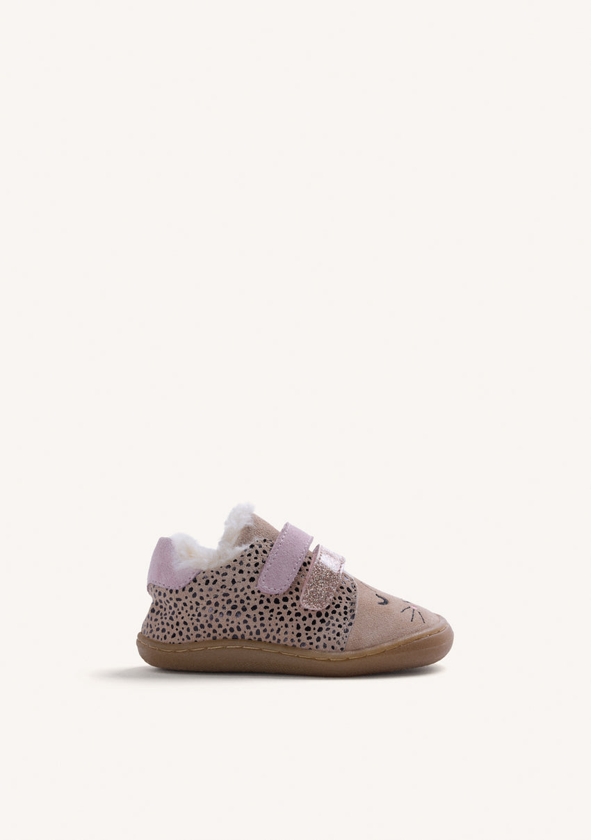 BAREFOOT LEATHER SNEAKERS WITH ANIMAL PRINT