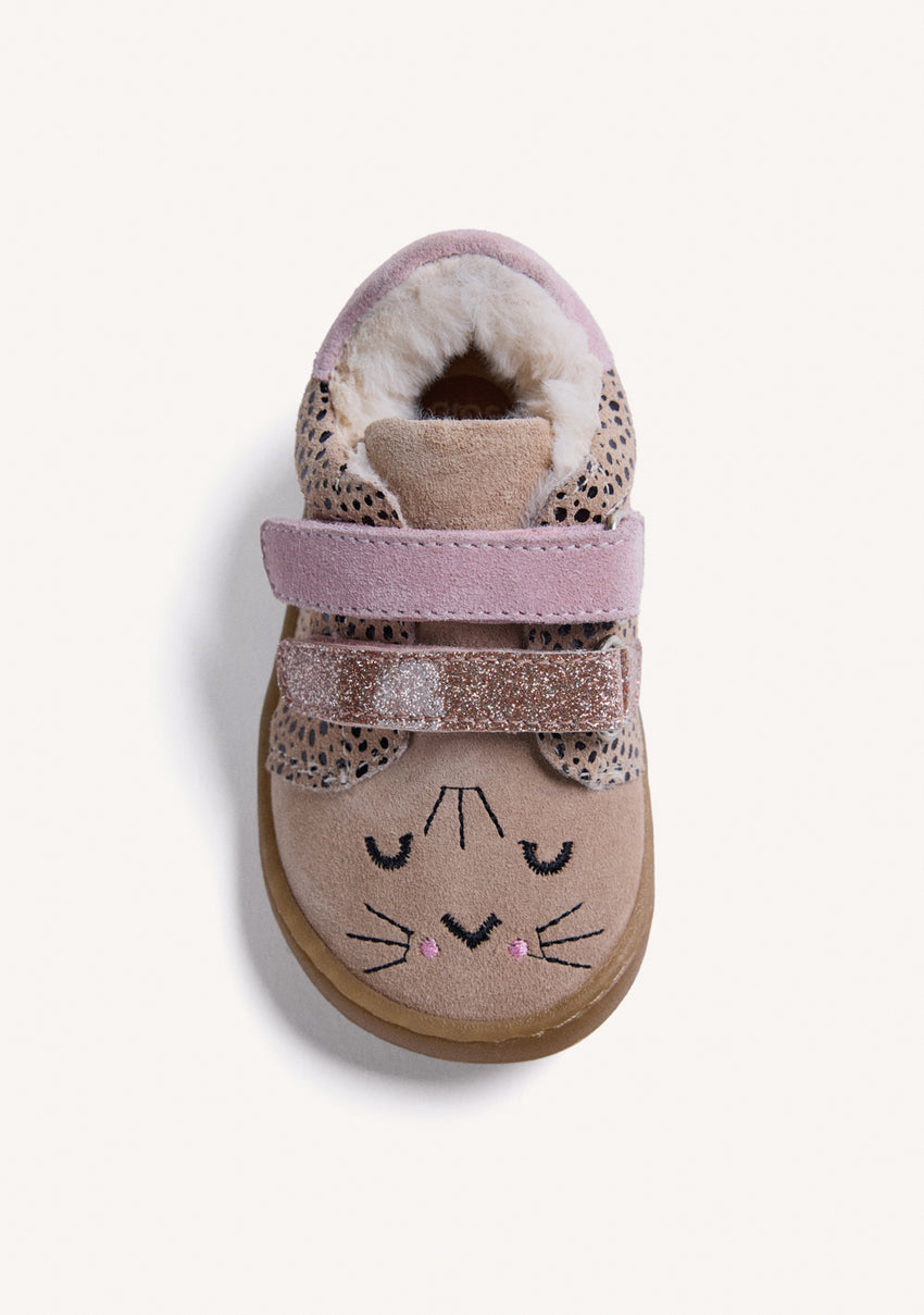 BAREFOOT LEATHER SNEAKERS WITH ANIMAL PRINT