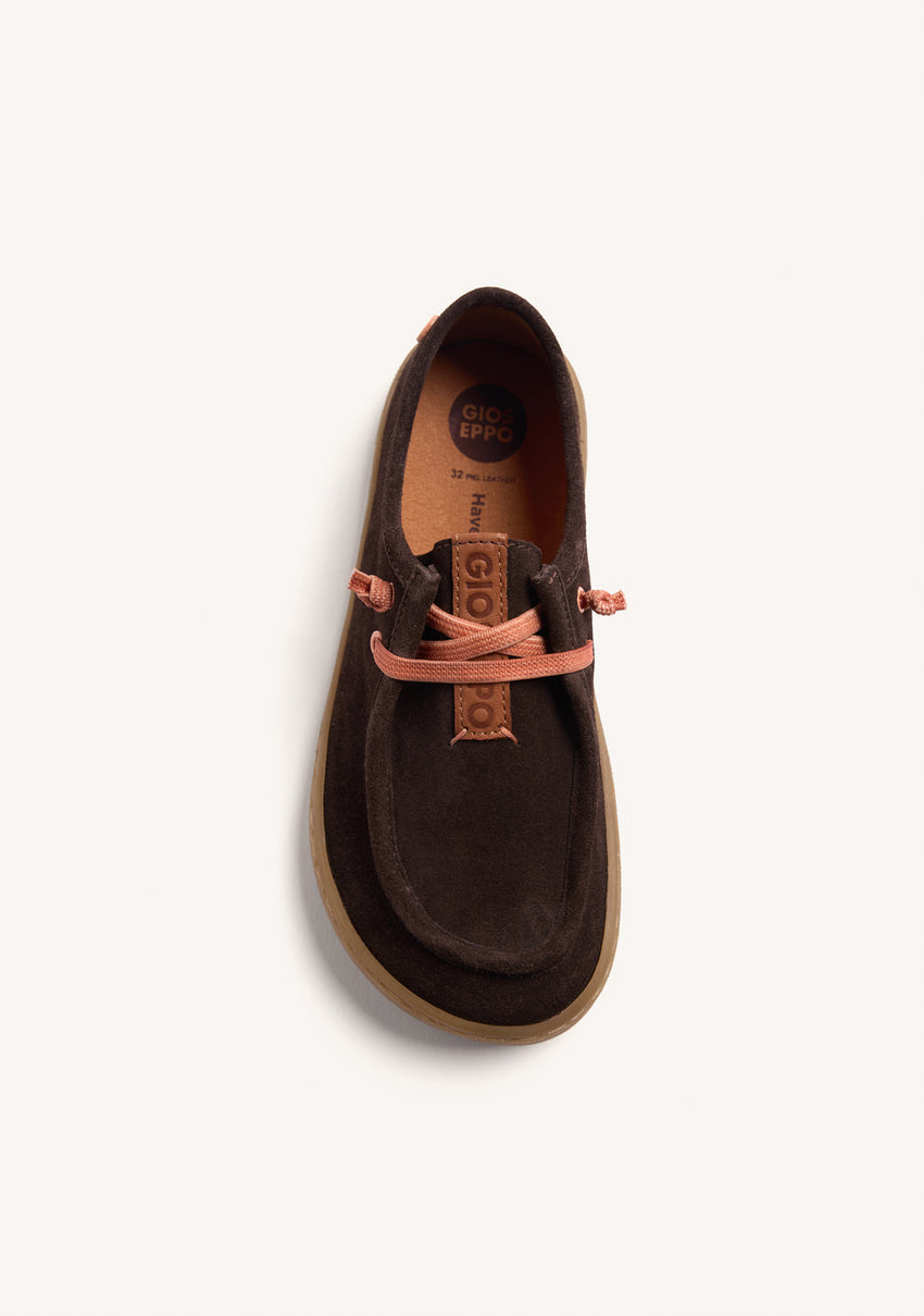 BROWN LEATHER BAREFOOT BOAT SHOES