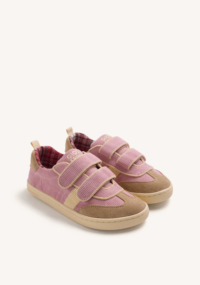 PINK CORDUROY BAREFOOT SNEAKERS