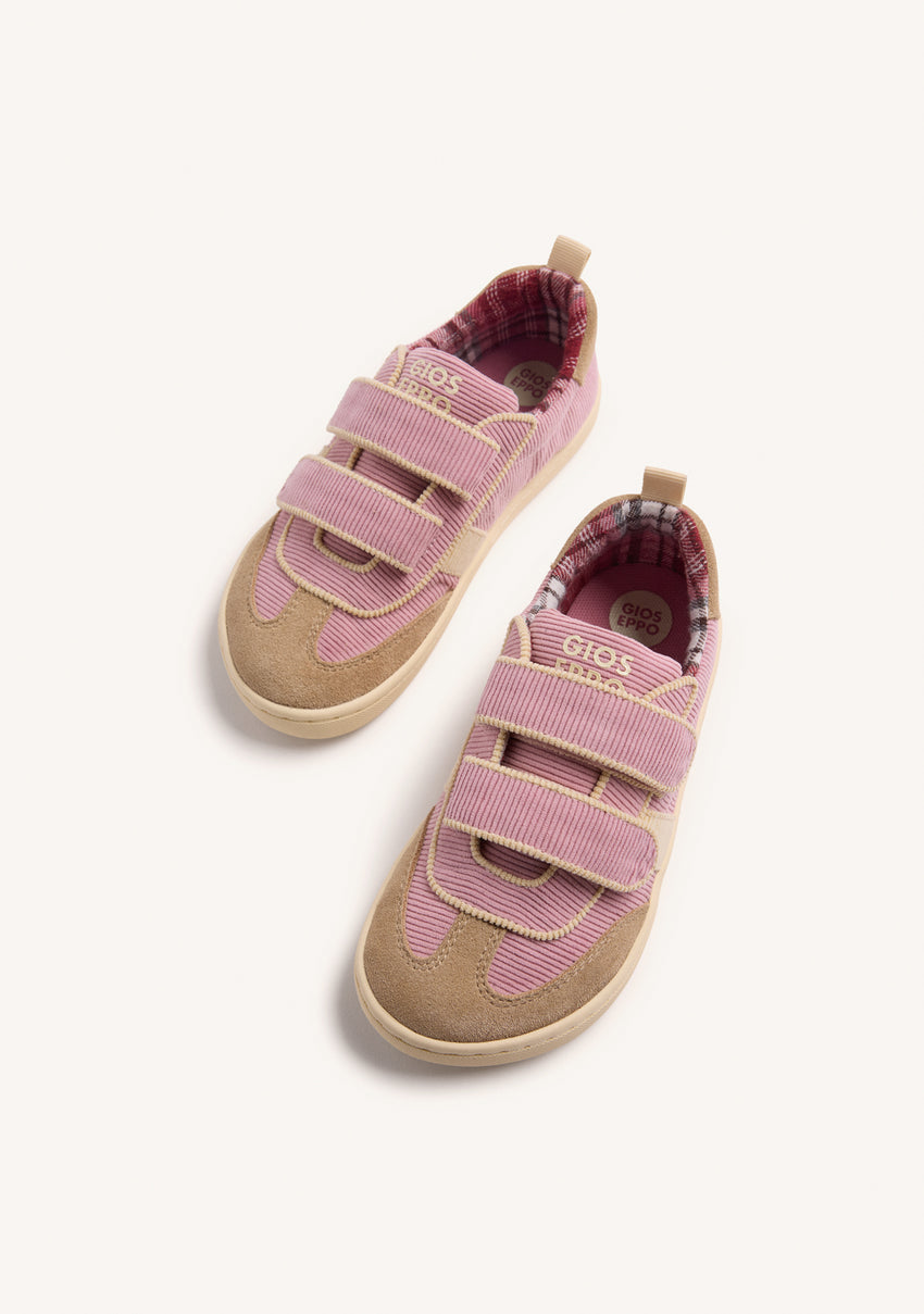 PINK CORDUROY BAREFOOT SNEAKERS