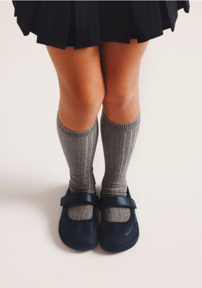 NAVY BLUE BAREFOOT SCHOOL BALLET FLATS