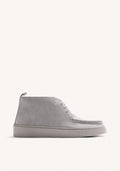 GREY WALLABEE STYLE LEATHER ANKLE BOOTS