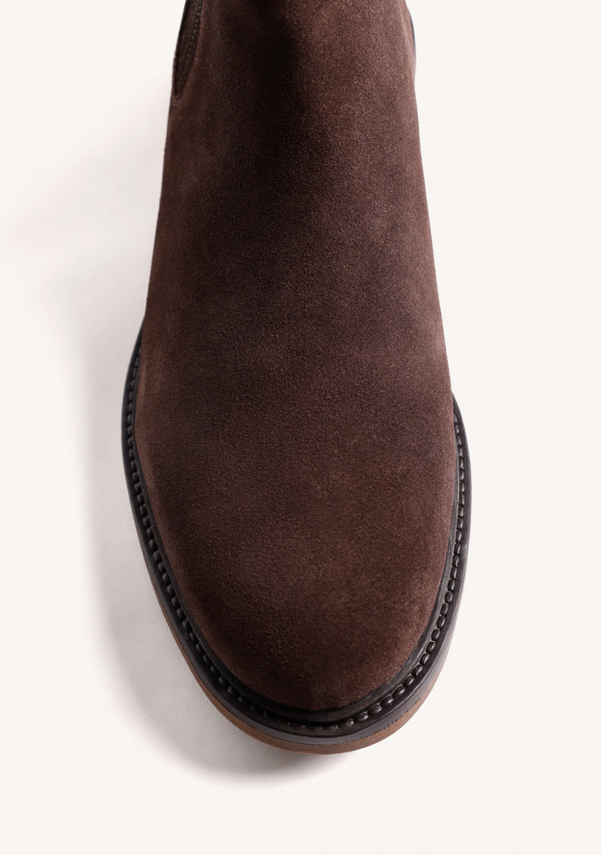 BROWN CHELSEA LEATHER ANKLE BOOTS