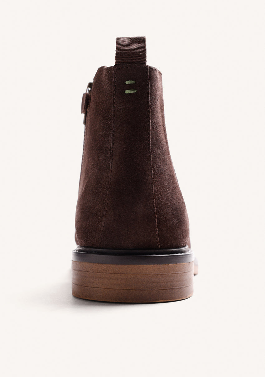 BROWN CHELSEA LEATHER ANKLE BOOTS