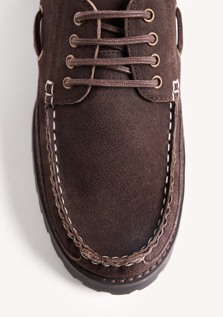 BROWN LEATHER NAUTICAL SHOES