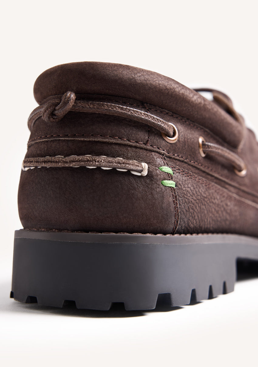BROWN LEATHER NAUTICAL SHOES