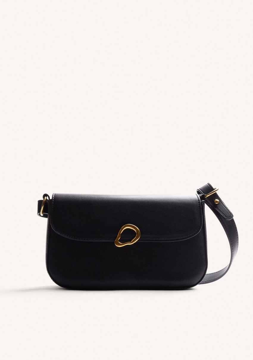 BLACK CROSSBODY BAG WITH BUCKLE