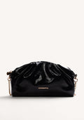 BLACK WRINKLED EFFECT CROSSBODY BAG