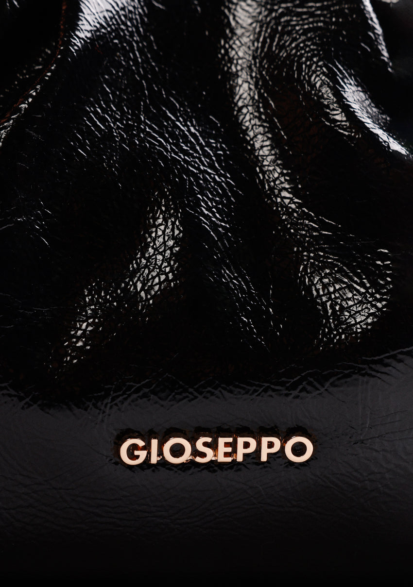BLACK WRINKLED EFFECT CROSSBODY BAG