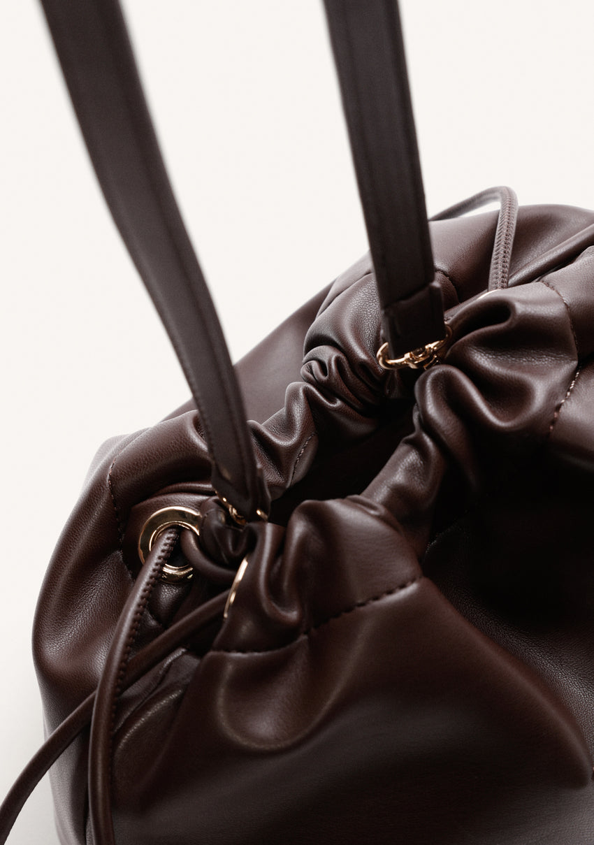 BROWN BUCKET BAG