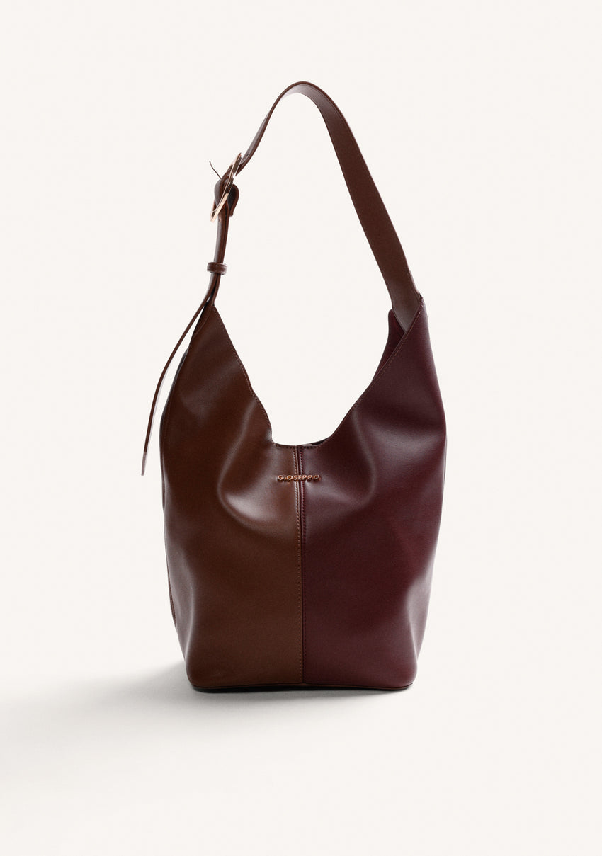 MAXI BUCKET BAG BROWN AND PURPLE