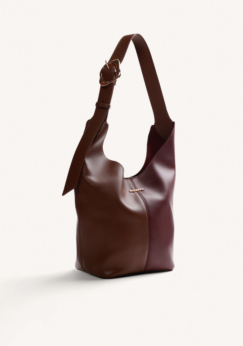 MAXI BUCKET BAG BROWN AND PURPLE