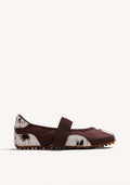 SPORTY LEATHER BALLERINAS WITH ANIMAL PRINT