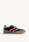 LEATHER AND VELVET SNEAKERS
