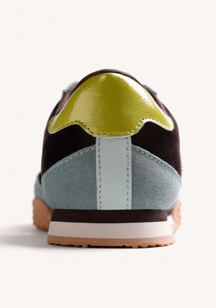 LEATHER AND VELVET SNEAKERS