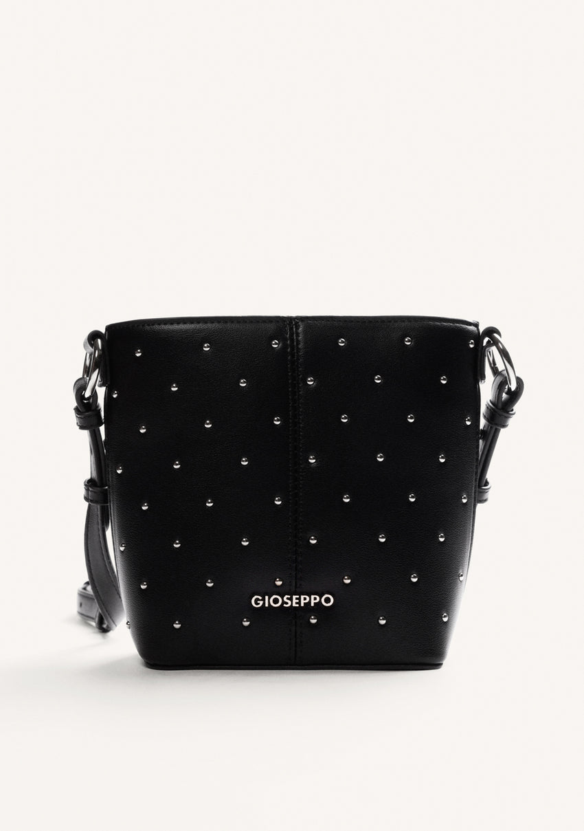 BLACK BUCKET BAG WITH STUDS