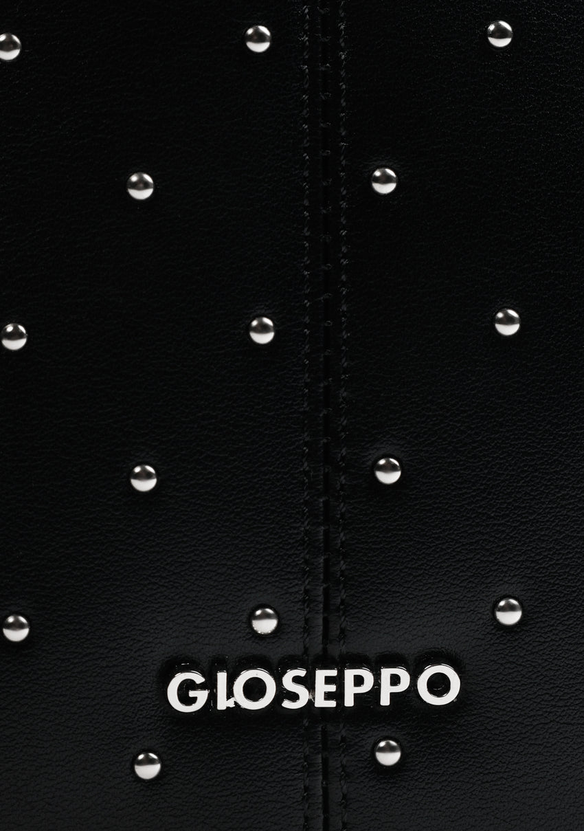 BLACK BUCKET BAG WITH STUDS