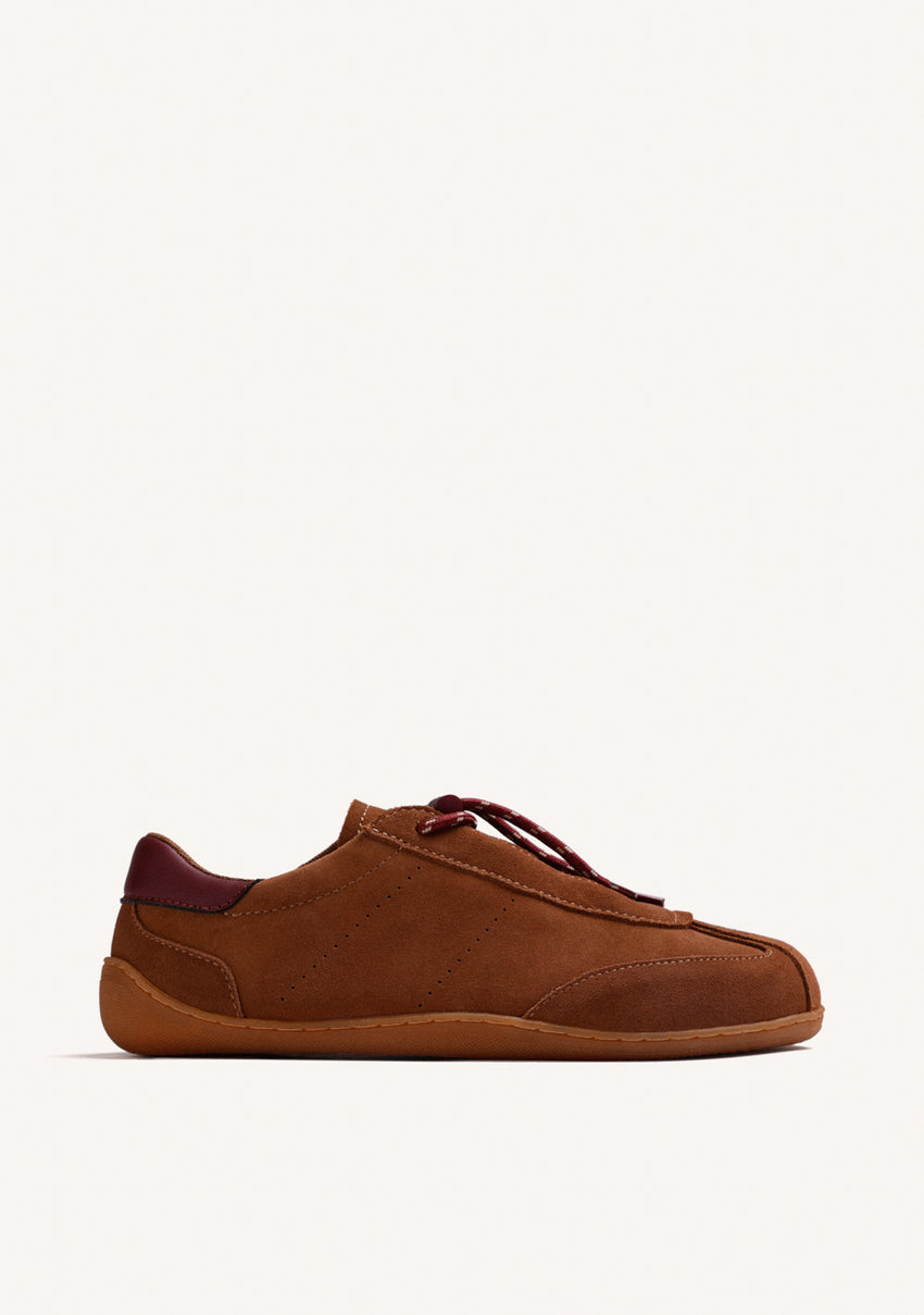 BROWN BAREFOOT SUEDE LEATHER SNEAKERS