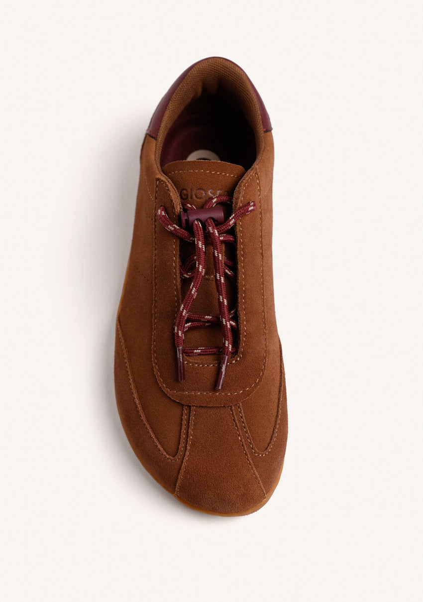 BROWN BAREFOOT SUEDE LEATHER SNEAKERS