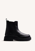 BLACK CHELSEA LEATHER ANKLE BOOTS