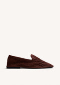 BROWN WOVEN LEATHER LOAFERS