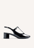 BLACK PATENT EFFECT MARY-JANE SHOES