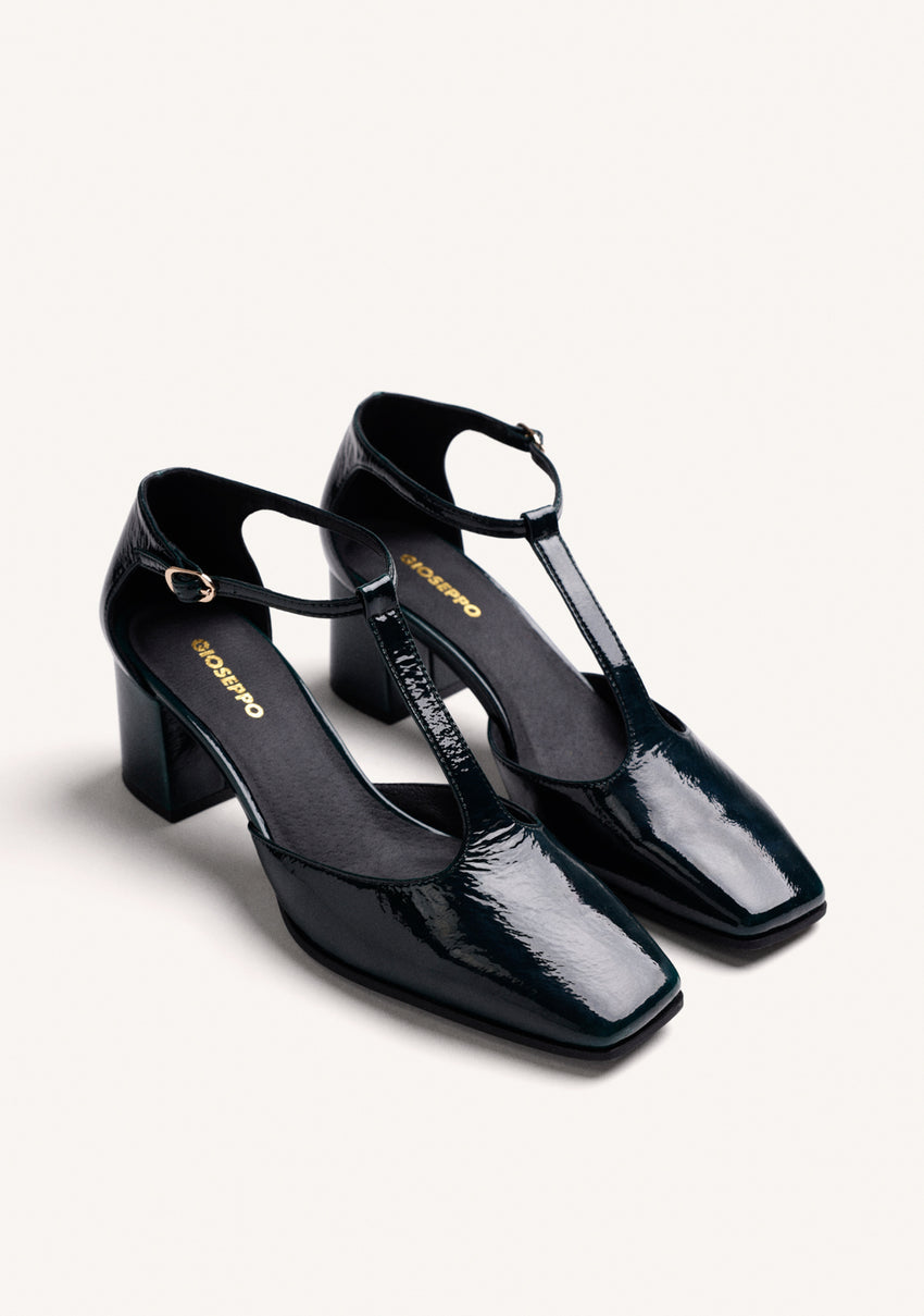GREEN PATENT EFFECT HEEL SHOES