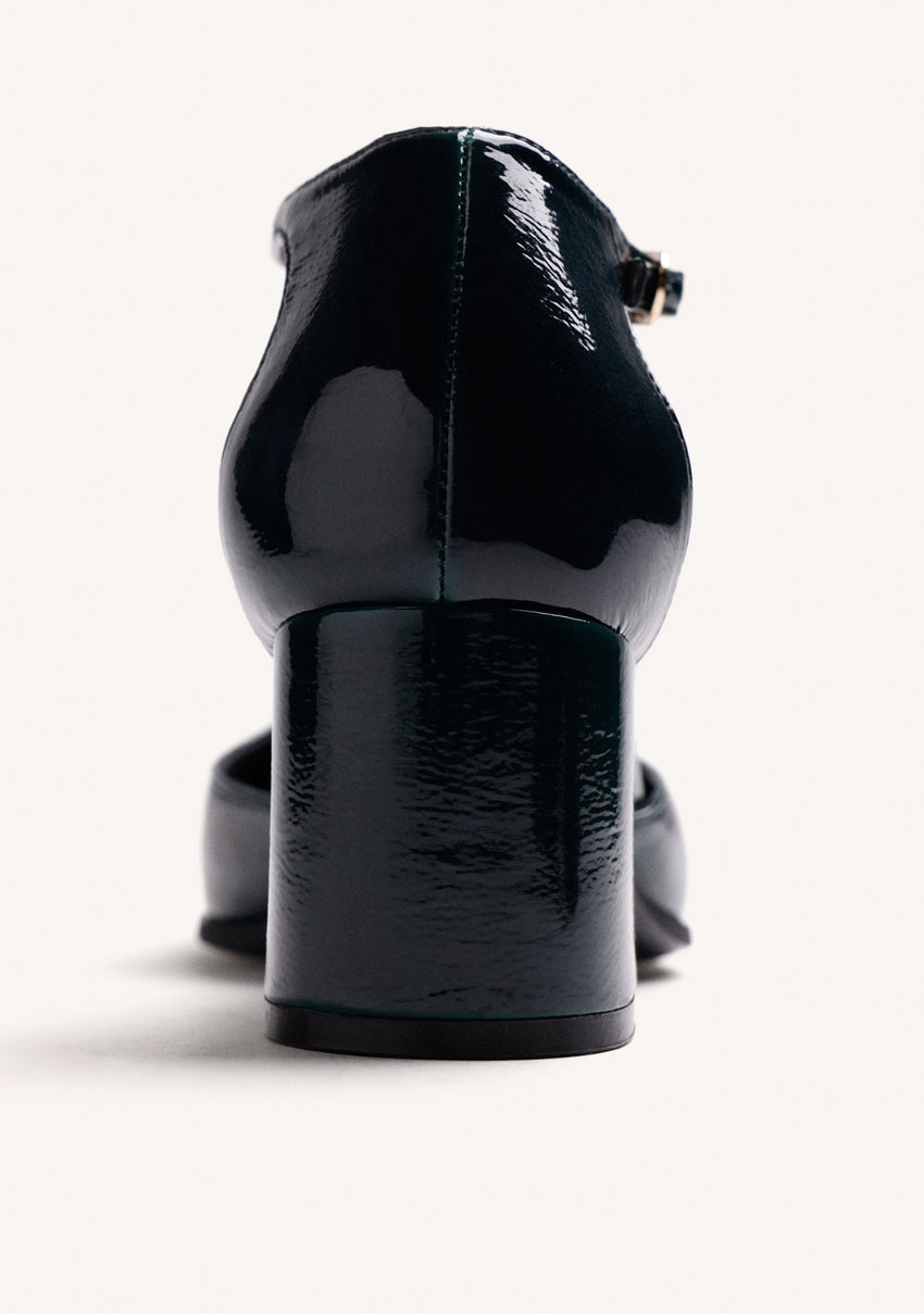 GREEN PATENT EFFECT HEEL SHOES