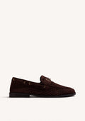 BROWN BRAIDED LEATHER BOAT SHOES