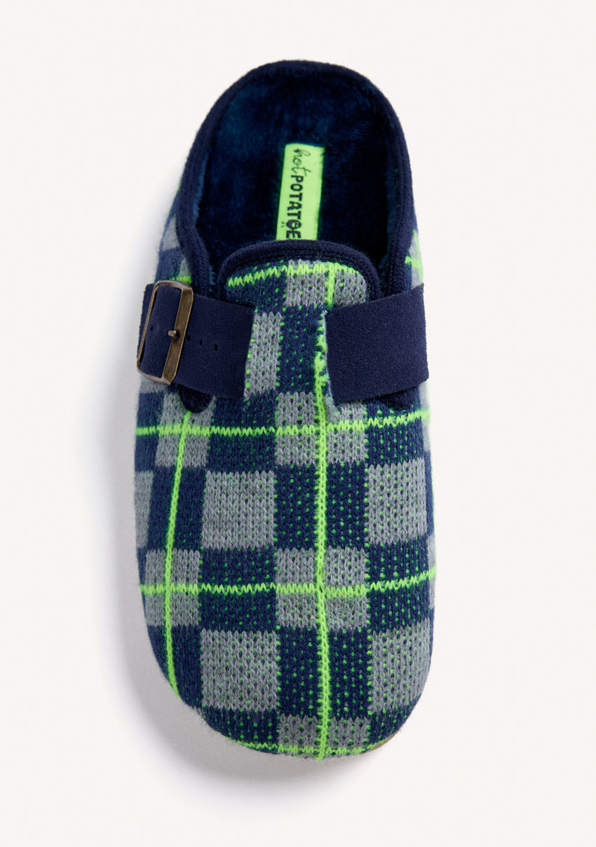 BLUE HOUSE SLIPPERS CLOG-STYLE WITH FUR
