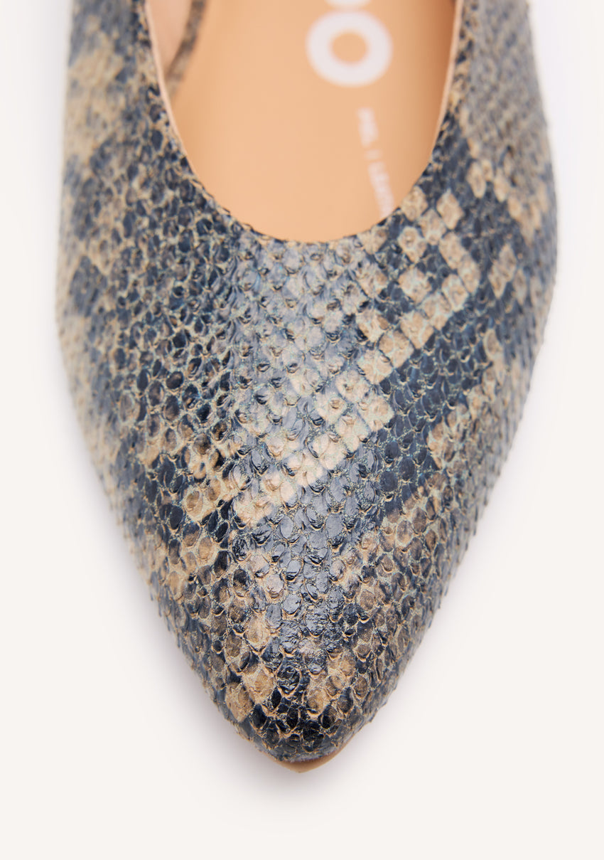 ANIMAL PRINT LEATHER SLINGBACK BALLET FLATS