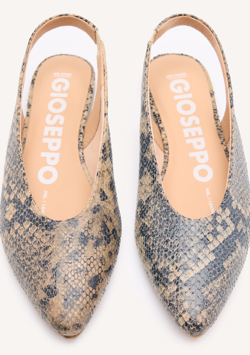 ANIMAL PRINT LEATHER SLINGBACK BALLET FLATS