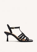 BRAIDED LEATHER HEEL SANDALS