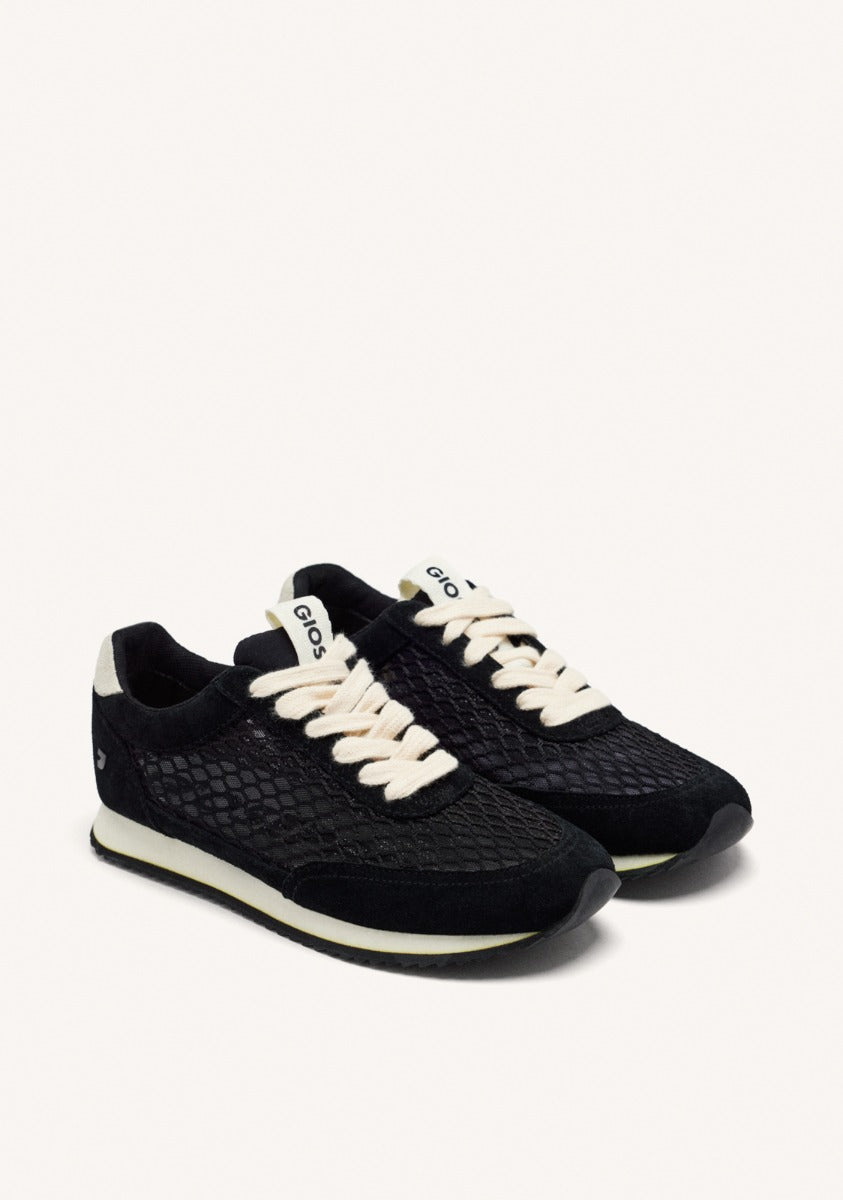 MESH LEATHER SNEAKERS