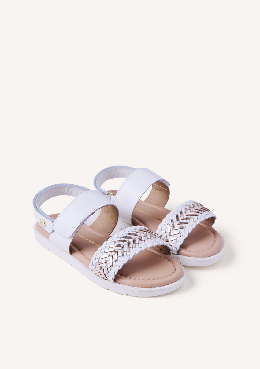 BRAIDED SHINY LEATHER SANDALS GEITA