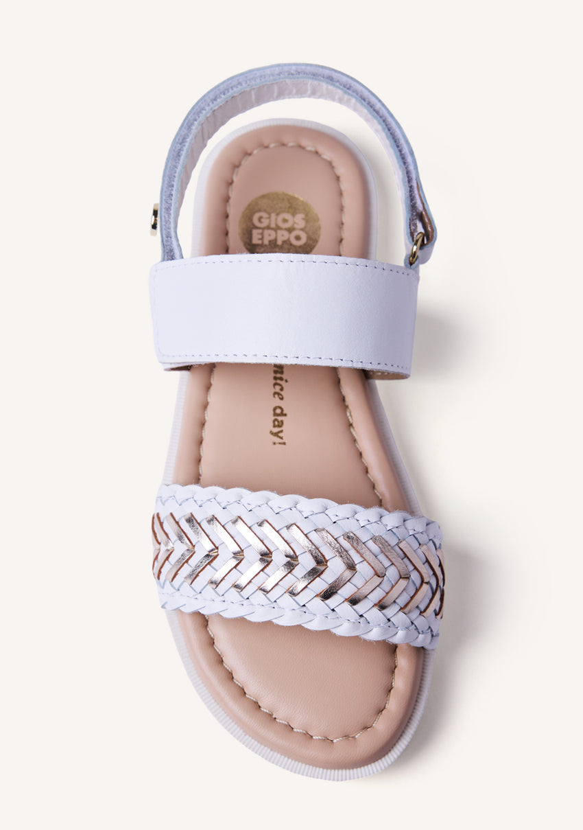 BRAIDED SHINY LEATHER SANDALS GEITA