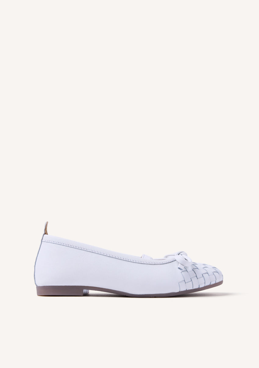 BRAIDED SHINY LEATHER BALLET FLATS LARE